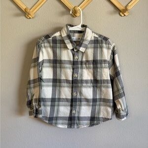 Zara Kids Plaid Shirt in Gray and Cream
